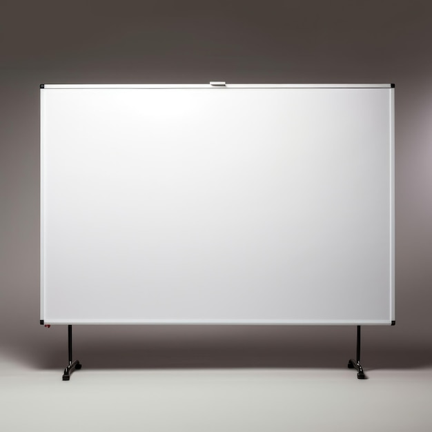 a white board on a black stand