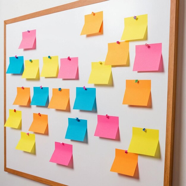 Photo white board with post it notes that say no problem