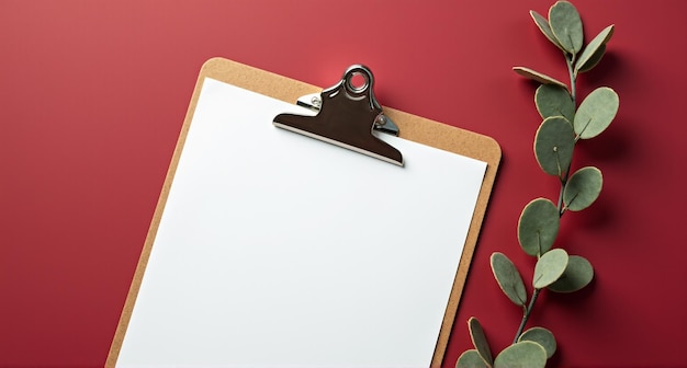 Photo a white board with a red background with a white board with a small screw on it