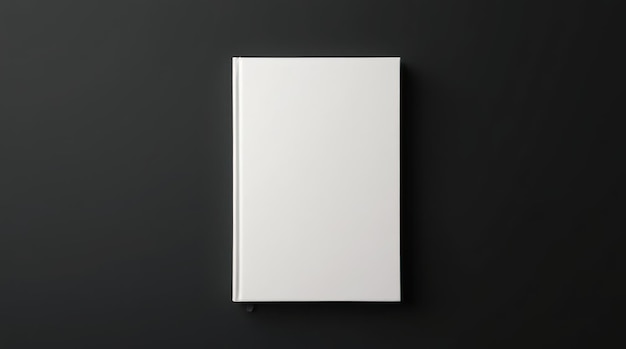 a white book on a black background with a white cover