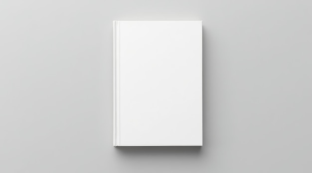 a white book on a gray background with a white cover