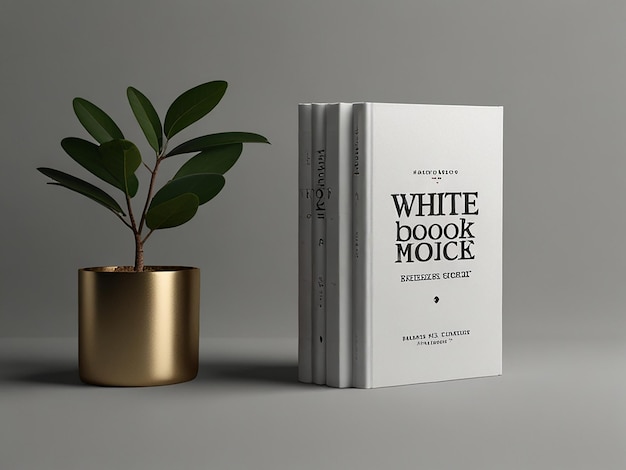 Photo white book hardcover mockup 8k