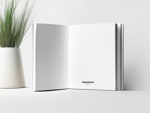 Photo white book hardcover mockup 8k