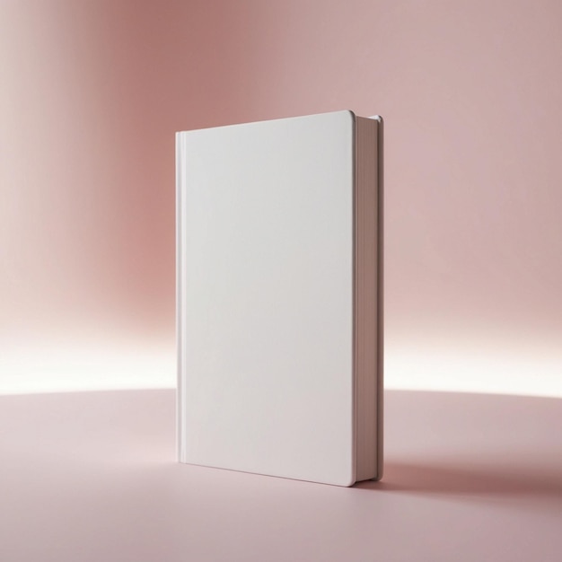 Photo a white book is opened to a pink background