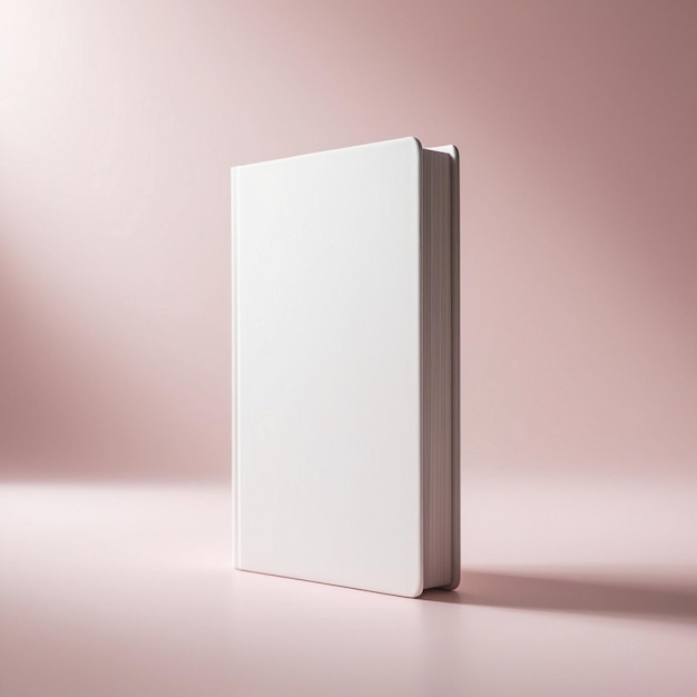 Photo a white book is standing on a pink background