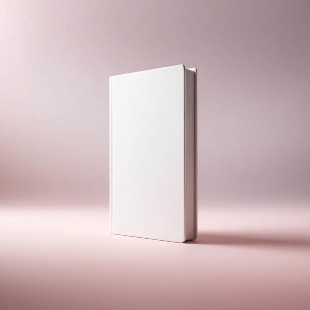 Photo a white book is standing on a pink background