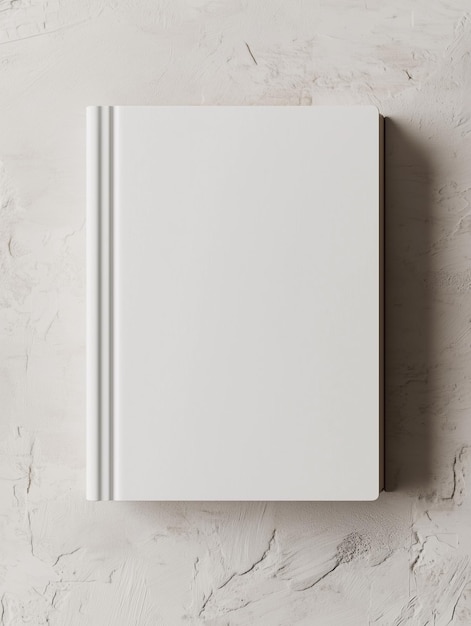 a white book on a white wall with a white cover