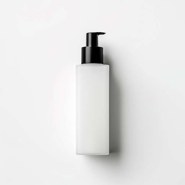 Photo a white bottle of lotion with a white background