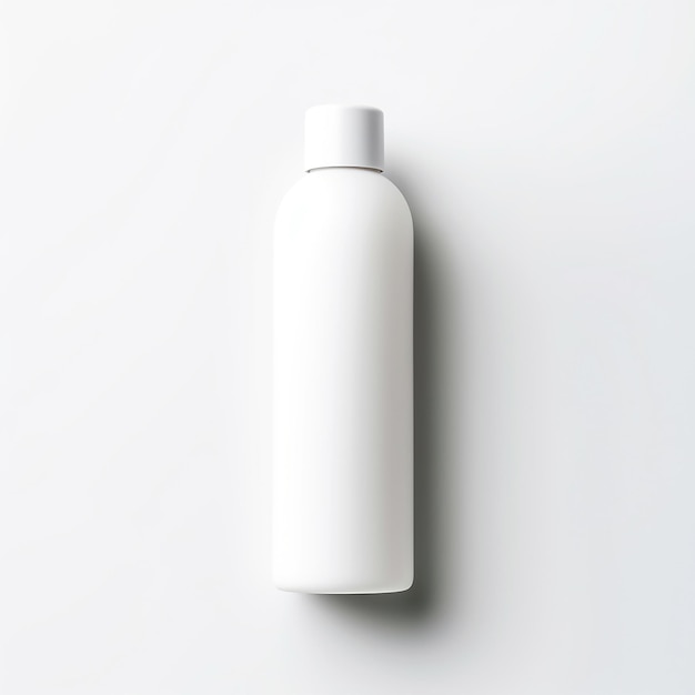 Photo a white bottle with a white cap sits on a white surface