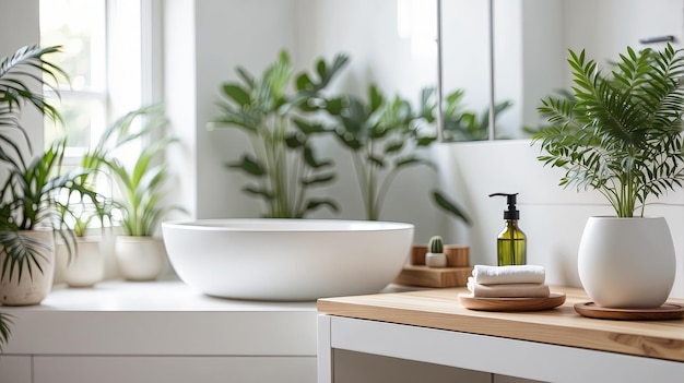 a white bowl with a green plant in it