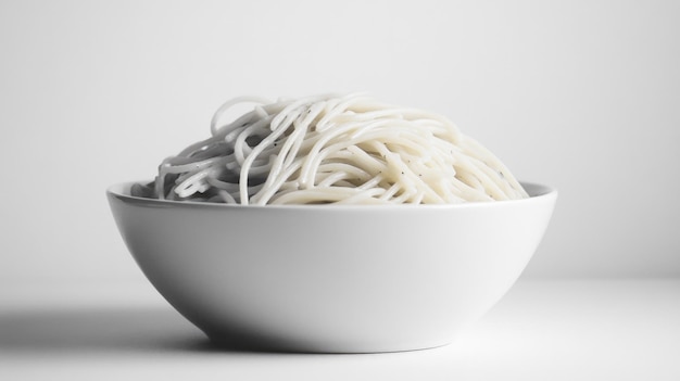 Photo white bowl with noodles