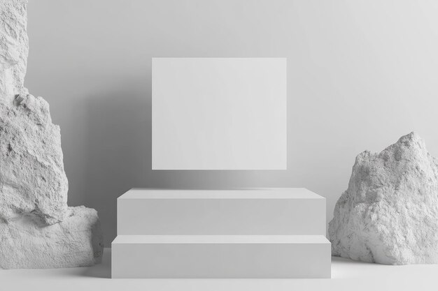 Photo a white box is placed on a wall with a white box in the middle