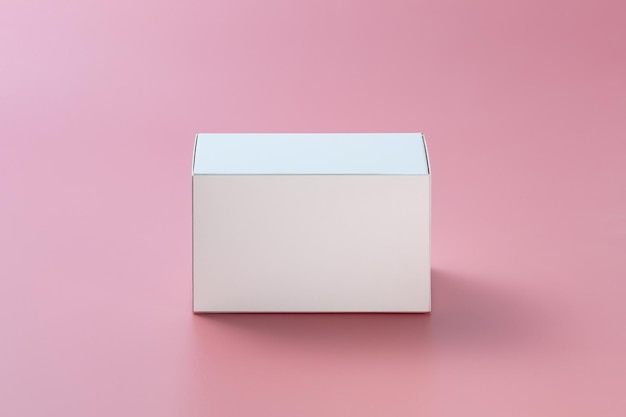 White box on pink background mock up