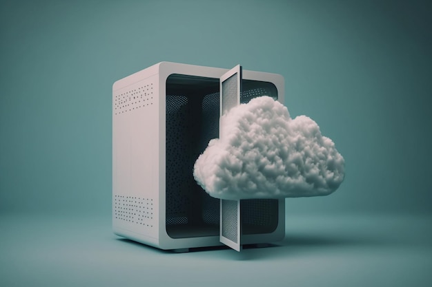 A white box with a cloud inside it that says cloud.