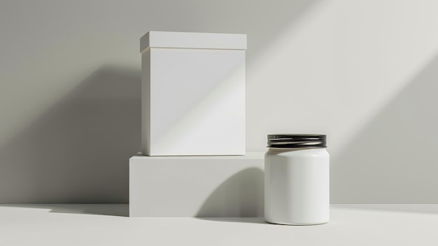 Photo a white box with a white box on it that says quot jar of cream quot