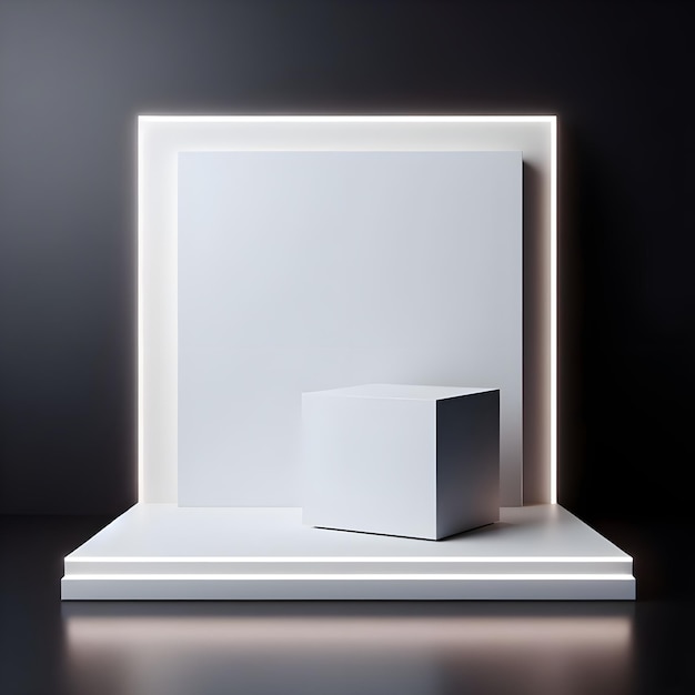 Photo a white box with a white light on it is lit up