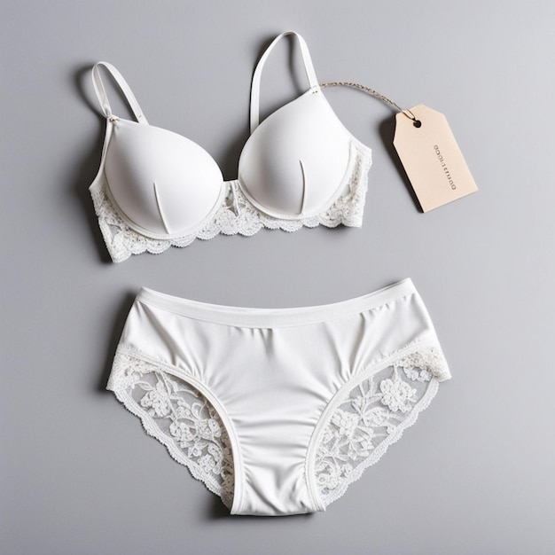 Photo a white bra with a tag that says quot bras quot