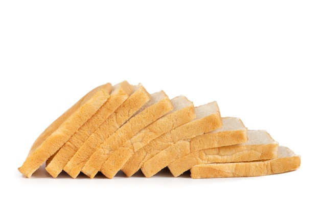 White Bread isolated on white background.