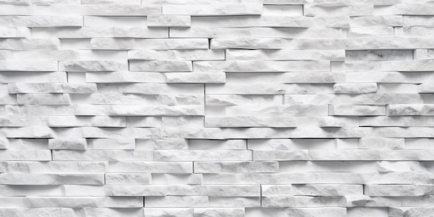 White brick stone wall texture copy space background by generative AI tools