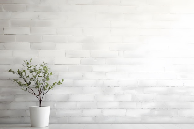 white brick wall minimalism background