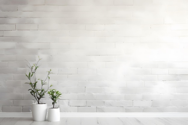 white brick wall minimalism background