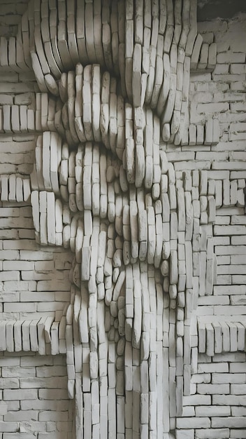 Photo white brick wall textured