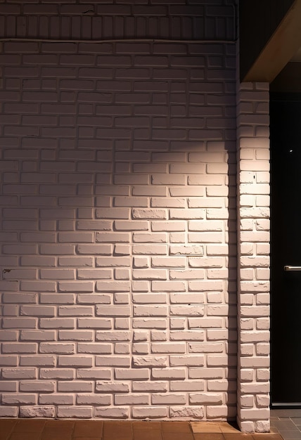 White brick wall with subtle lighting contemporary urban