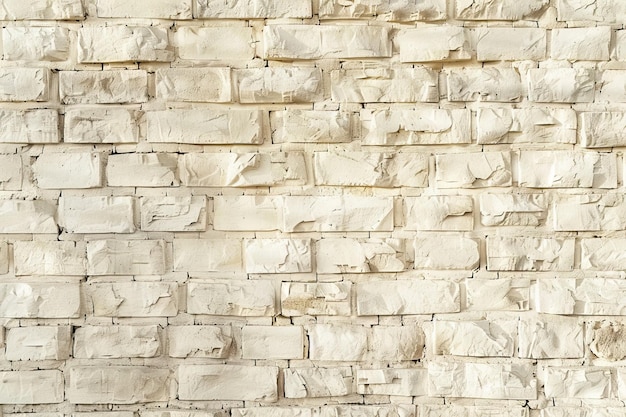 Photo a white brick wall with a white brick background