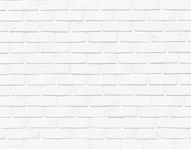 Photo white brick wall with a white brick background