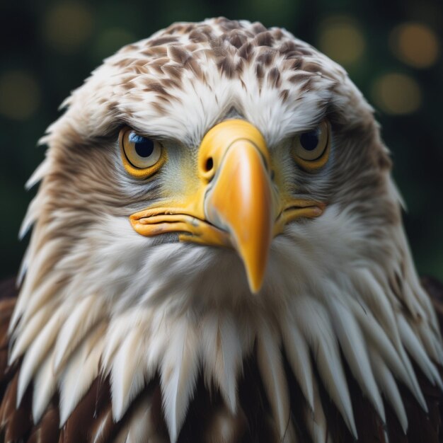 White and brown eagle in close up