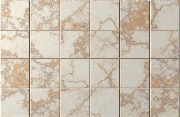 Photo a white and brown marble floor with a white pattern of squares