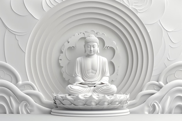 white buddhism Mandala illustration background