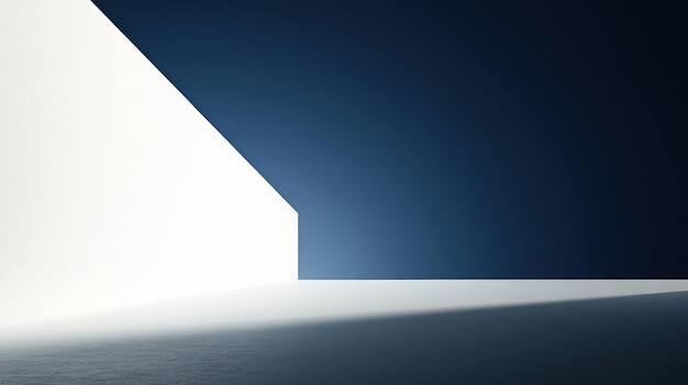 a white building with a blue background that has a blue sky