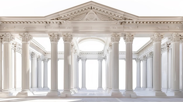 a white building with columns and columns with a white background