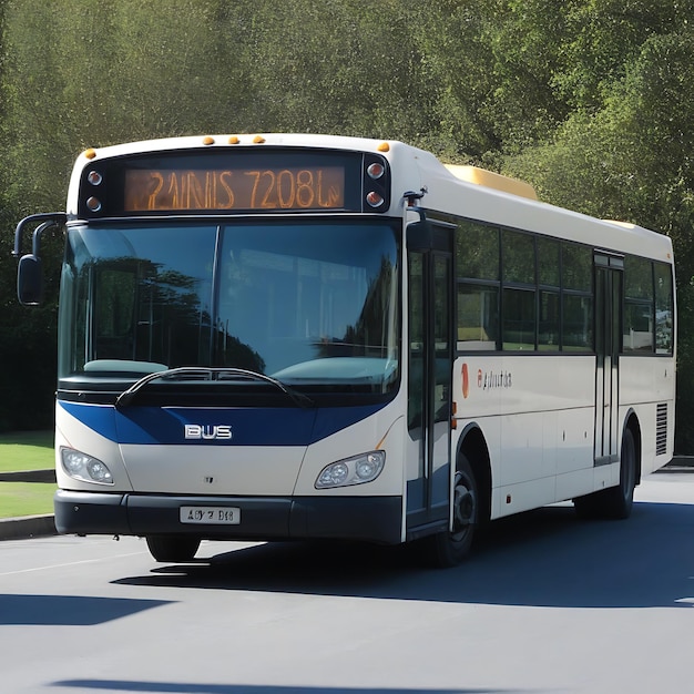 Photo a white bus with the number g67 on the front