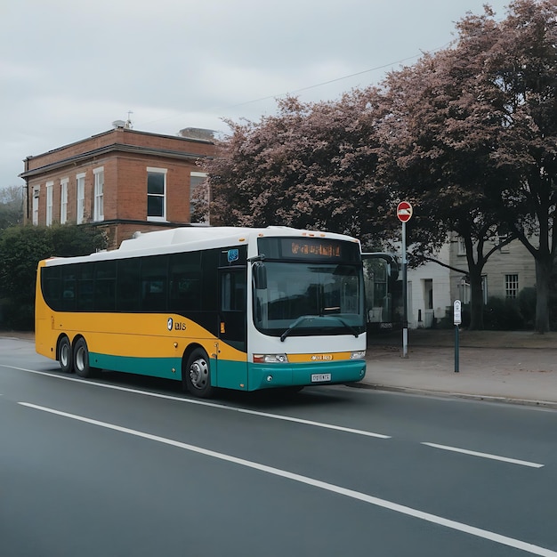 Photo a white bus with the number g67 on the front