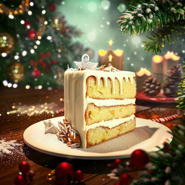 A white cake with a star on top and a candle on the side