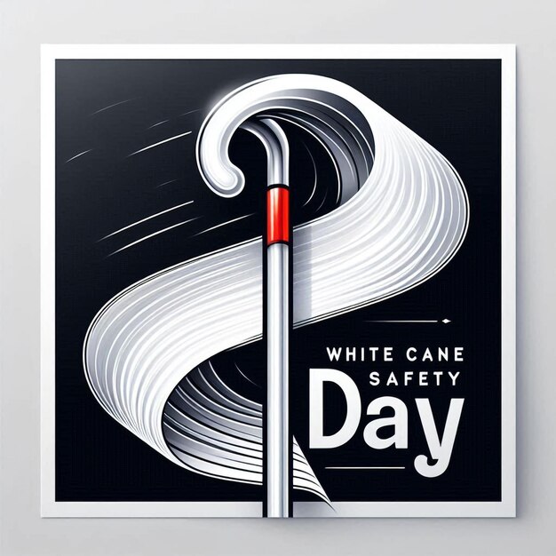 White Cane Safety Day vector art illustration