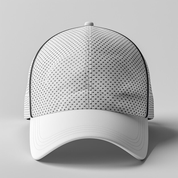 Photo a white cap with a black dot on it is on a white background