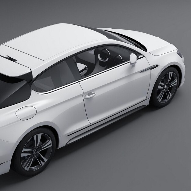 Photo a white car monochrome 3 d model