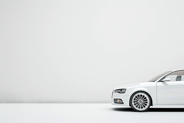 Photo a white car with a white background white