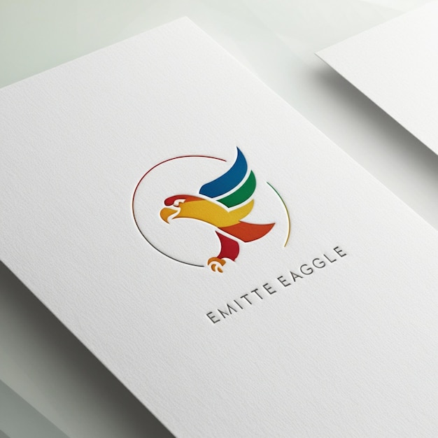 a white card with a bird on it