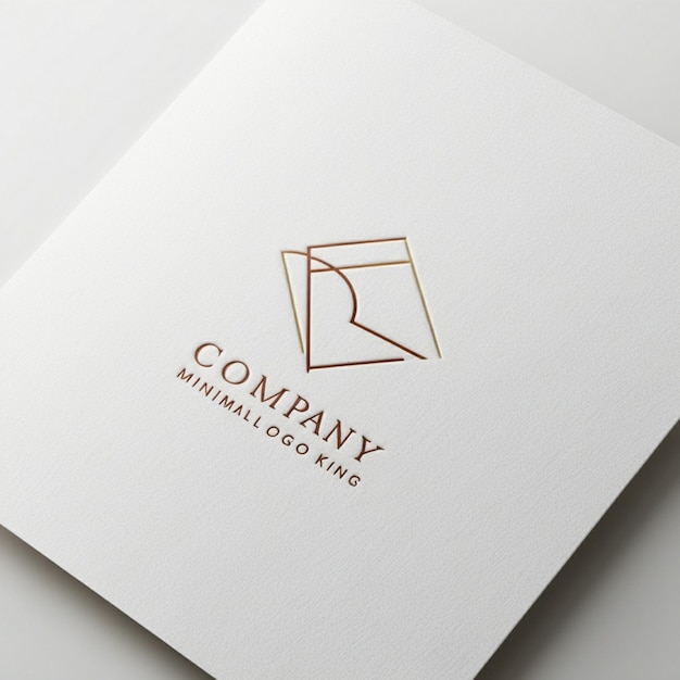 a white card with the company company logo on it