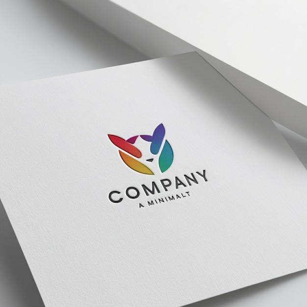 a white card with the company company logo on it