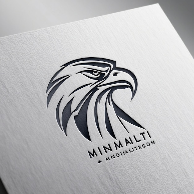 a white card with an eagle on it