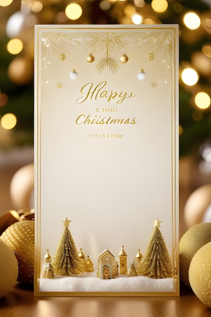 a white card with a gold star on it that says happy holidays