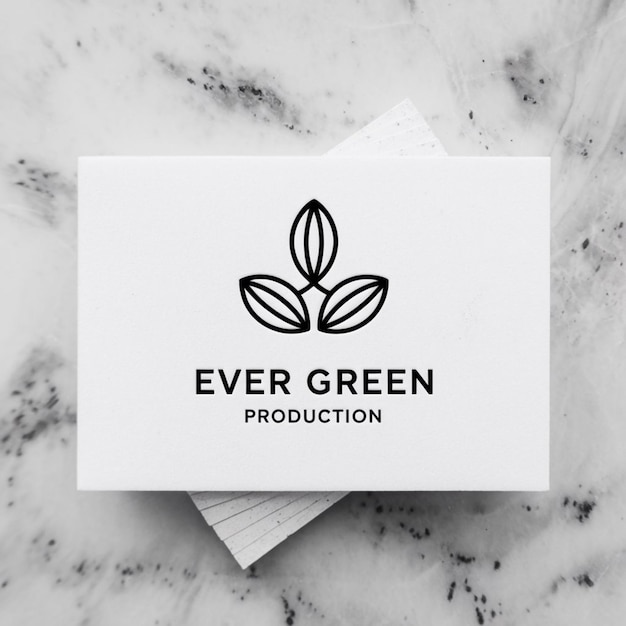 Photo a white card with a logo that says quot ever green quot