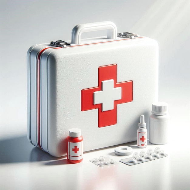 a white case with a red cross on it and a red cross on the bottom