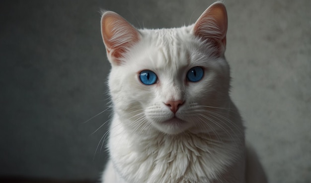 a white cat with blue eyes and a white cat with blue eyes