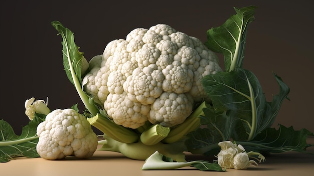 White cauliflower fresh head isolated vecteezy healthy food white background Ai generated art